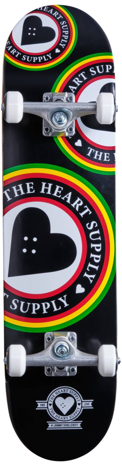 Heart Supply Orbit Logo Komplett Skateboard (Svart/Vit/Röd) -  Wallride