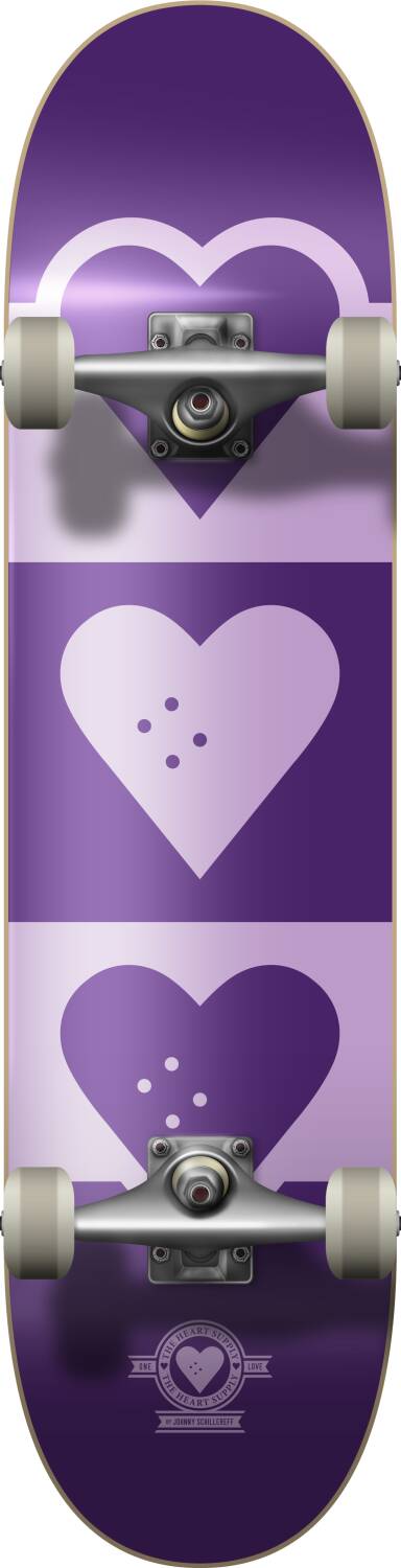 Heart Supply Quadron Logo Komplett Skateboard (Lila) -  Wallride