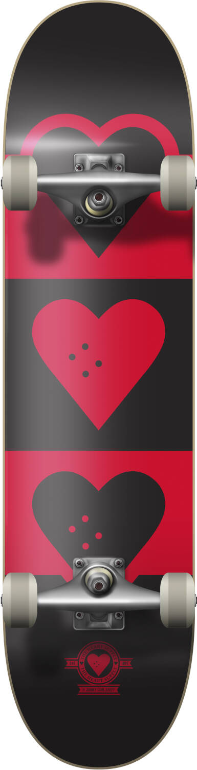 Heart Supply Quadron Logo Komplett Skateboard (Röd) -  Wallride