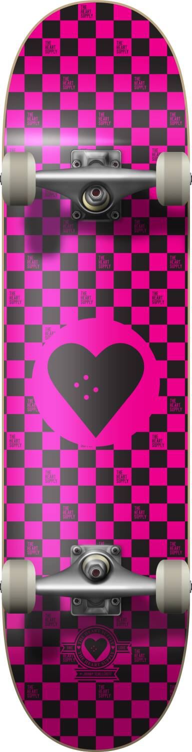 Heart Supply Round Logo Komplett Skateboard (Checks) -  Wallride