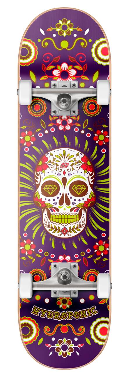 Hydroponic Mexican Komplett Skateboard (Purple Skull) -  Wallride