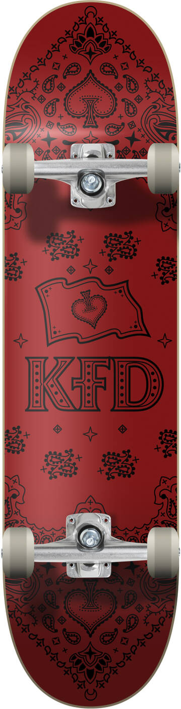 KFD Bandana Komplett Skateboard (Crimson) -  Wallride