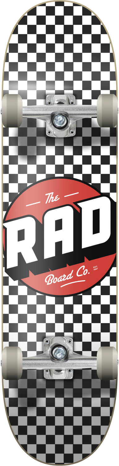 RAD Checkers Progressive Komplett Skateboard (Svart/Vit)