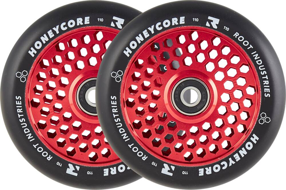 Lot De 2 Roues Root Honeycore 110mm – Noyau Alu Aéronautique, 88A, Roulements ABEC9, Pour Trottinette Freestyle