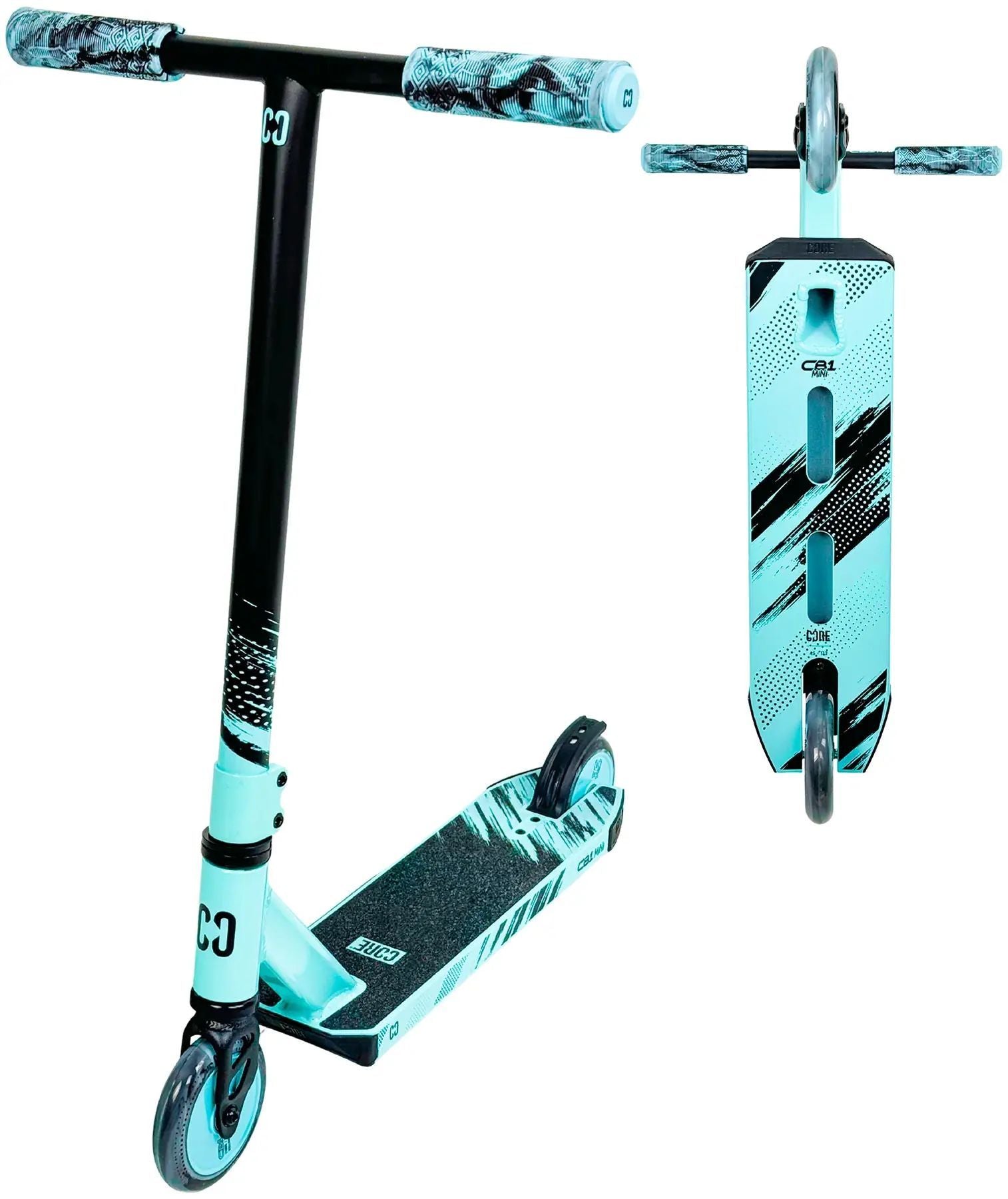 Kompakt och lätt manövrerbar trick sparkcykel från Core, designad för att ge en smidig åkupplevelse och perfekt för både nybörjare och erfarna åkare som vill utföra trick och stunts.