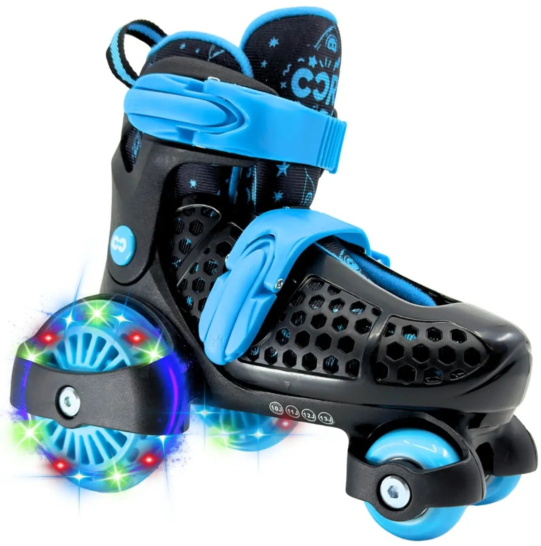 Justerbara rullskridskor för barn från Core Newbie, perfekta för både nybörjare och erfarna åkare, med fokus på komfort och säkerhet för unga användare.