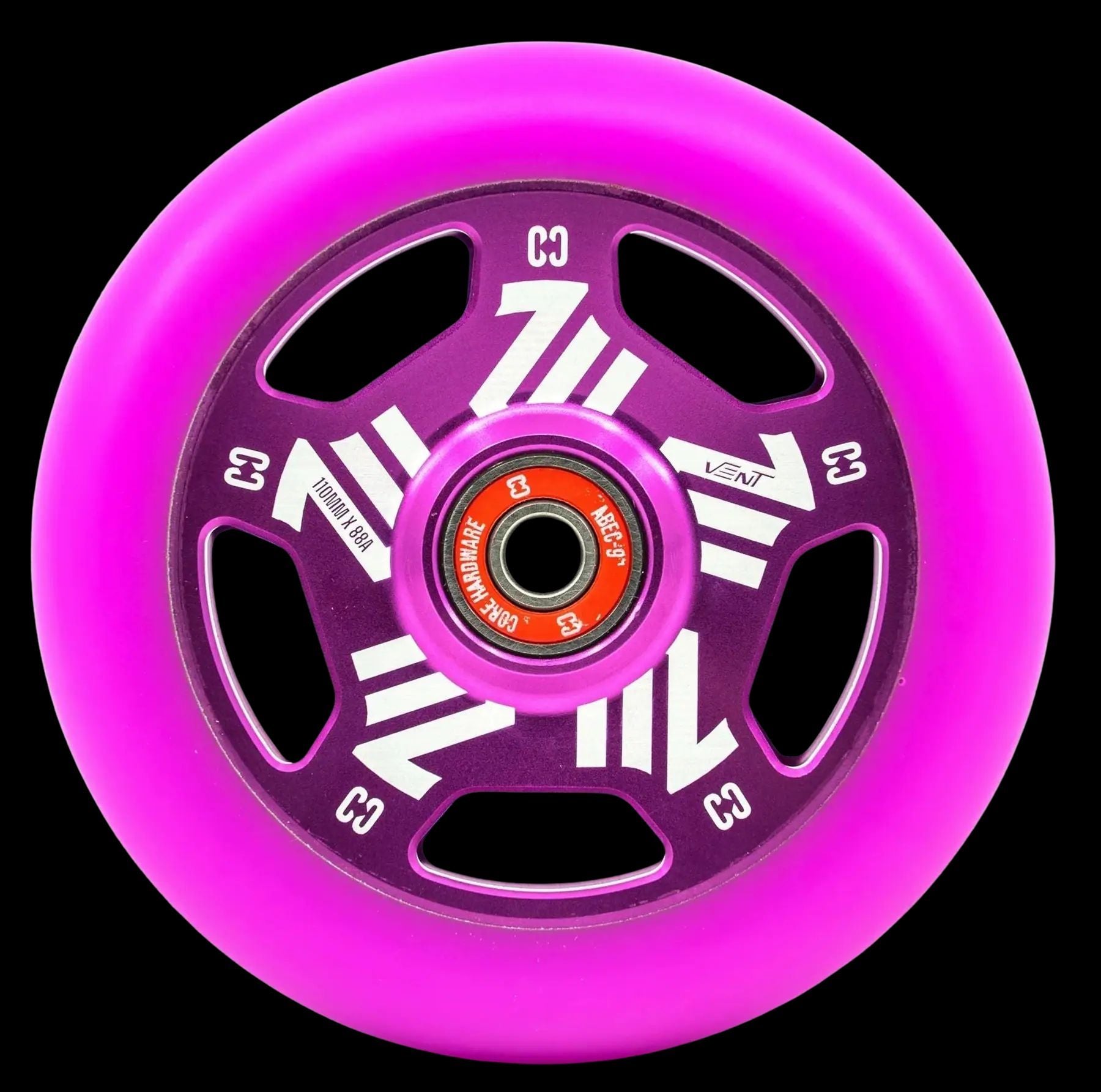 Hjul till CORE Vent Hollow sparkcykel för hög prestanda och smidig åkning, designade för att förbättra stabiliteten och kontrollen under tricks och stuntåkning. Idealisk för både nybörjare och erfarna åkare som söker hållbara och pålitliga hjul till sin sparkcykel.