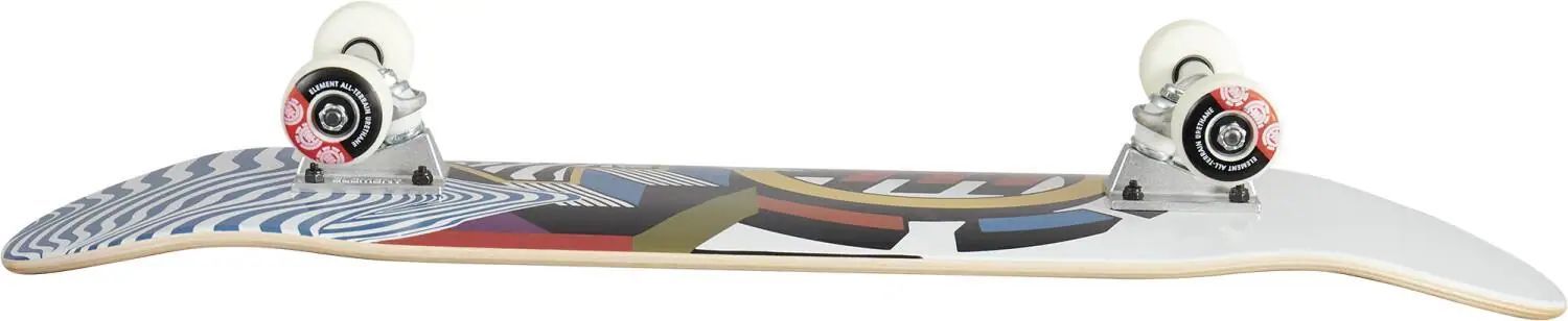 Komplett skateboard från Element med Perspectrum design, idealisk för både nybörjare och erfarna åkare, perfekt för cityåkning och tricks.