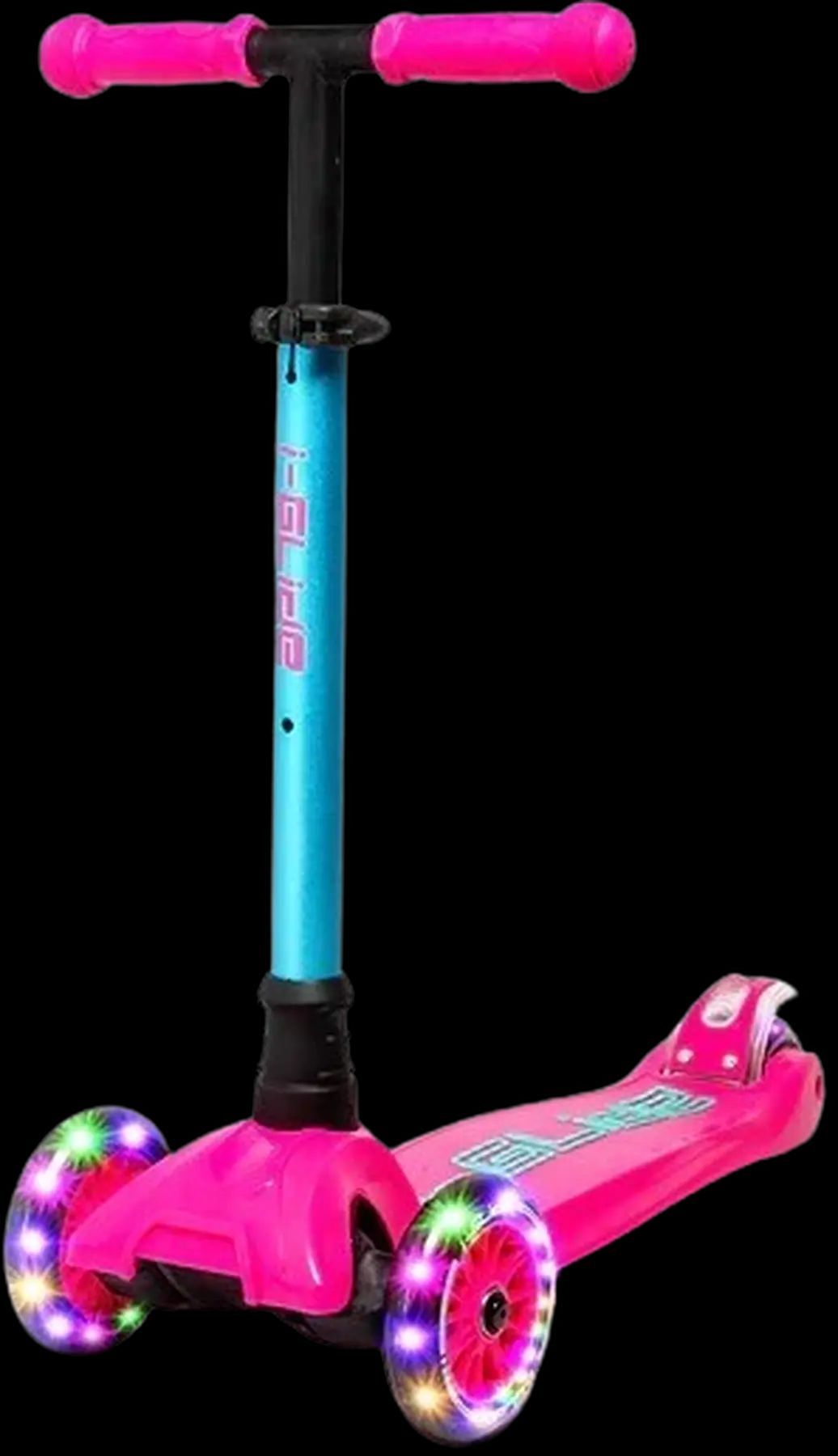 Säkra och roliga trehjuliga sparkcykeln i-Glide, designad för barn, med justerbart styre och lättmanövrerad konstruktion för en bekväm åkupplevelse. Perfekt för utomhuslek och utveckling av balans och koordination.