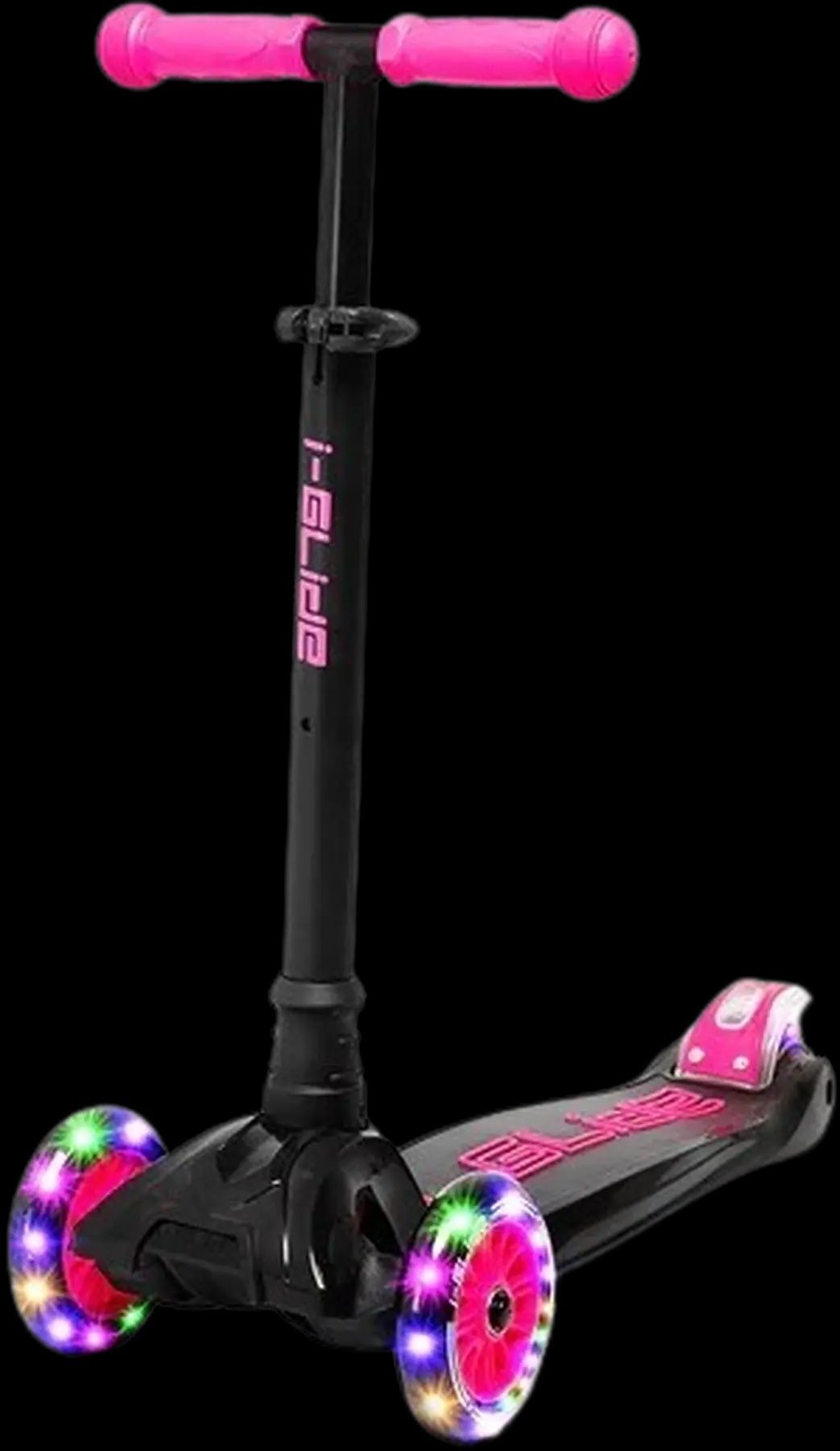 Säkra och roliga trehjuliga sparkcykeln i-Glide, designad för barn, med justerbart styre och lättmanövrerad konstruktion för en bekväm åkupplevelse. Perfekt för utomhuslek och utveckling av balans och koordination.