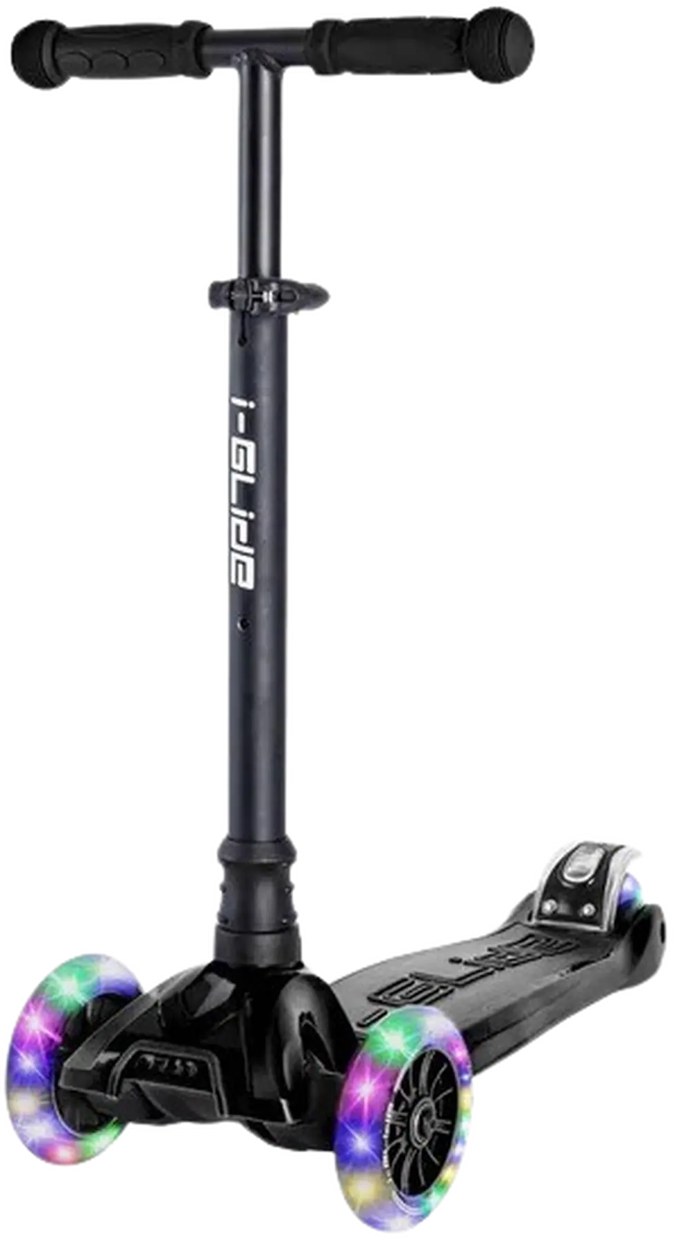 i-Glide sparkcykel svart med slitstarka R-hjul – perfekt för freestyle och pendling