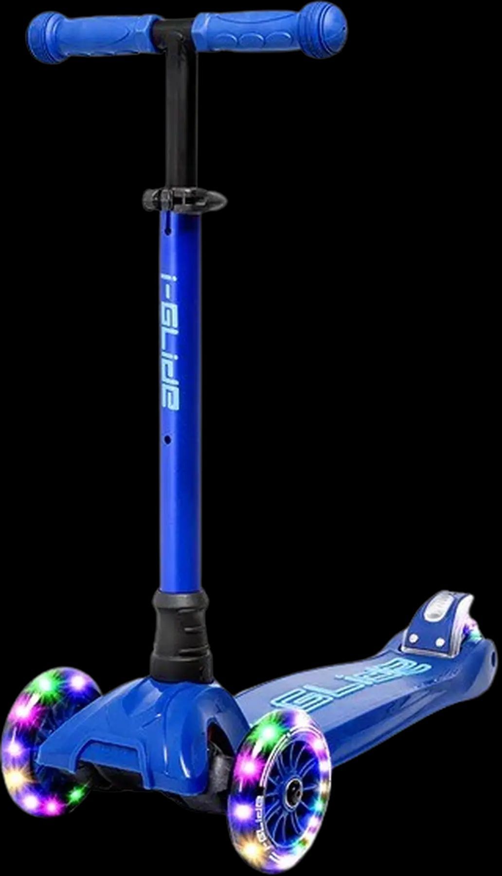 Säkra och roliga trehjuliga sparkcykeln i-Glide, designad för barn, med justerbart styre och lättmanövrerad konstruktion för en bekväm åkupplevelse. Perfekt för utomhuslek och utveckling av balans och koordination.