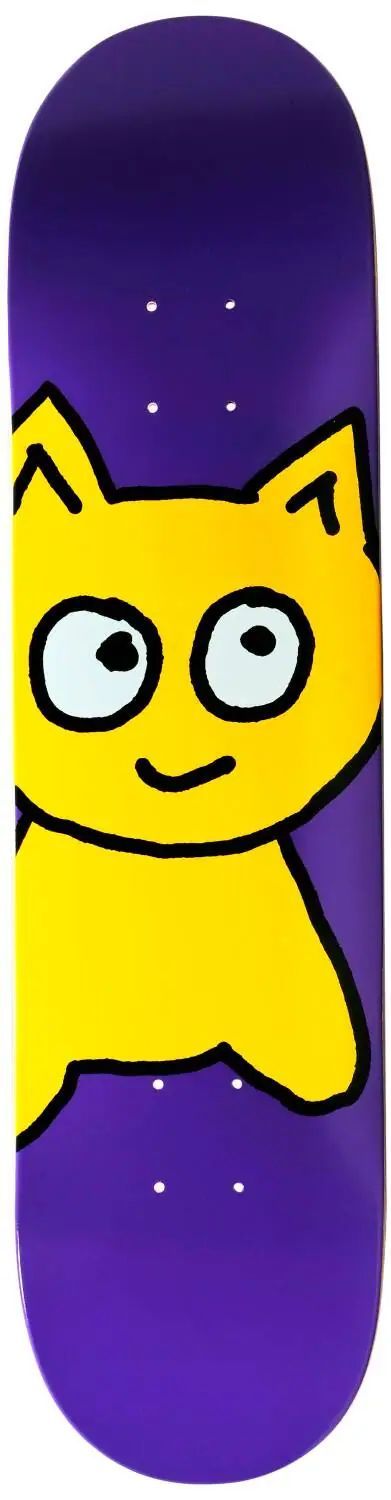 Stort skateboardbräda med kattmotiv, designad för kattälskare och skateboardentusiaster, perfekt för både åkning och som inredning.