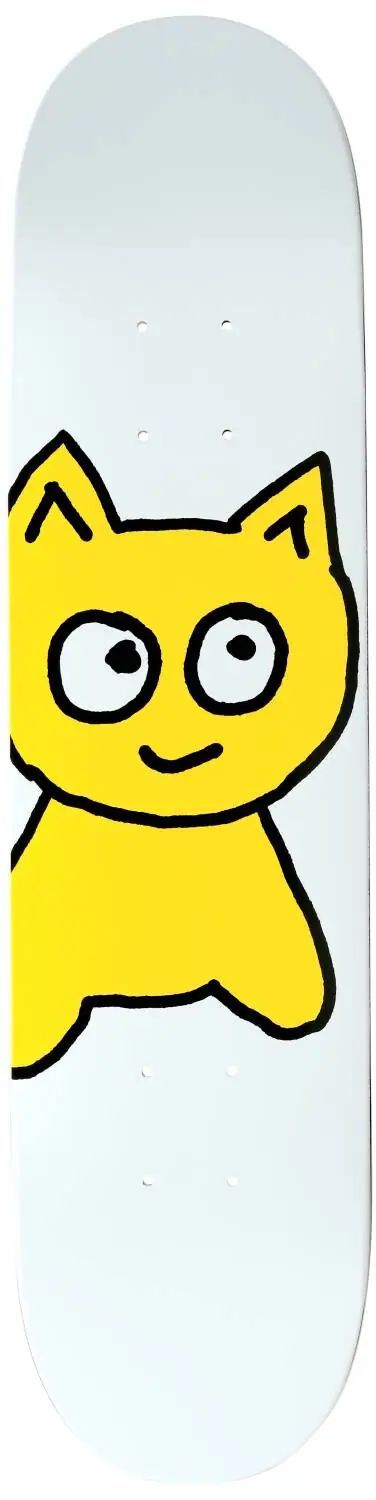 Stort skateboardbräda med kattmotiv, designad för kattälskare och skateboardentusiaster, perfekt för både åkning och som inredning.