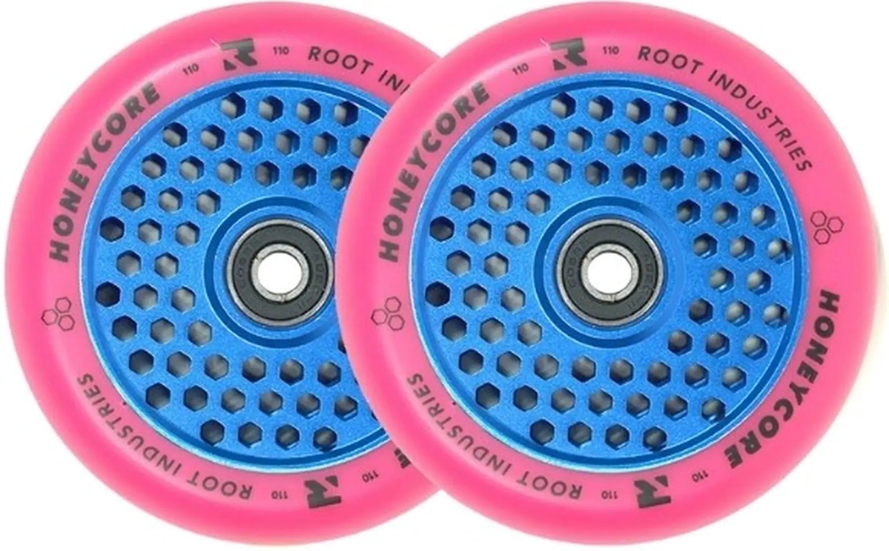 Root Limited edition Honeycore 110mm (Blue/Pink) framifrån