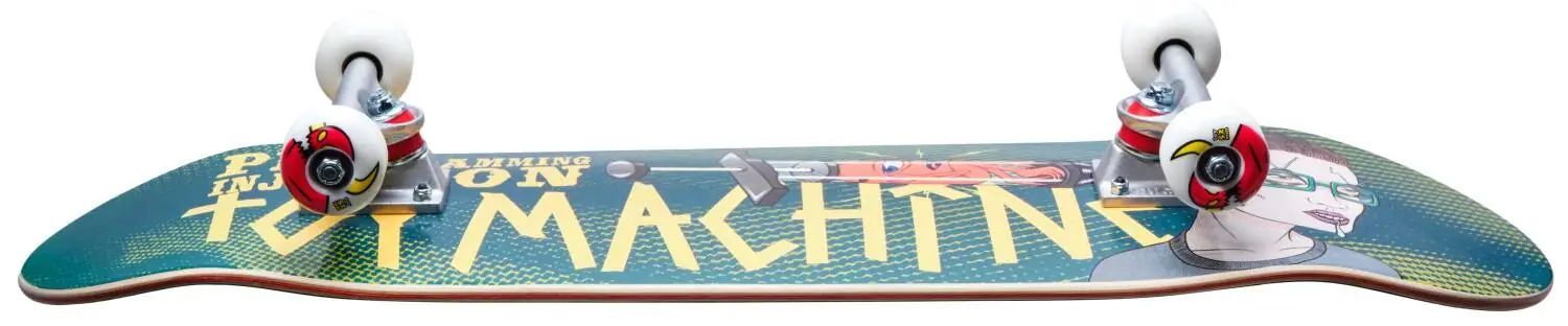 Komplett skateboard från Toy Machine med programmerad injektionsdesign, perfekt för både nybörjare och erfarna åkare. Designad för att ge optimal prestanda och stil på skateboardparken.