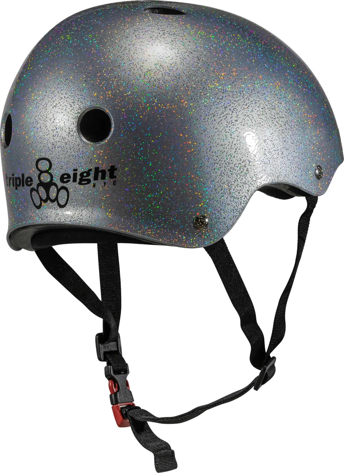 Triple Eight Glitter Sweatsaver Skate Hjälm (Silver) -  Wallride