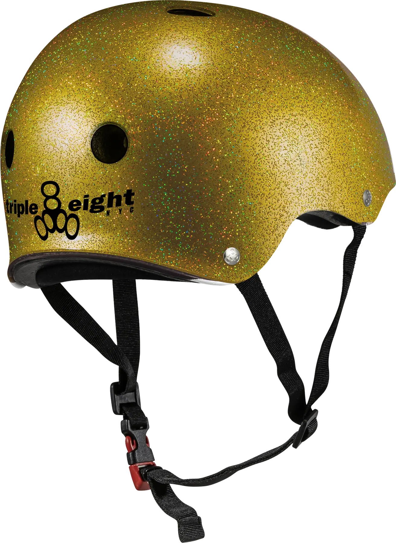 Triple Eight Glitter Sweatsaver Skate Hjälm (Guld) -  Wallride