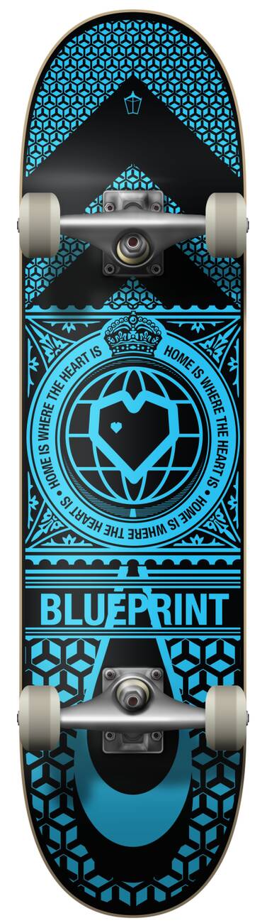 Blueprint Home Heart Komplett Skateboard (Blå/Svart) -  Wallride