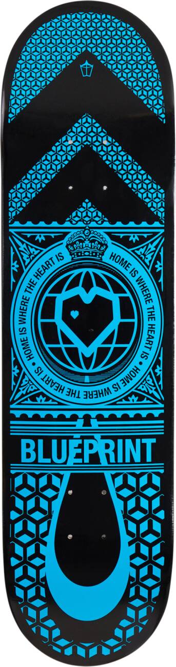 Blueprint Home Heart Skateboard Bräda (Svart/Blå)