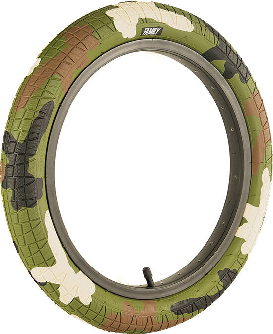 Family 16″ BMX Däck (Green Camo Tread) -  Wallride