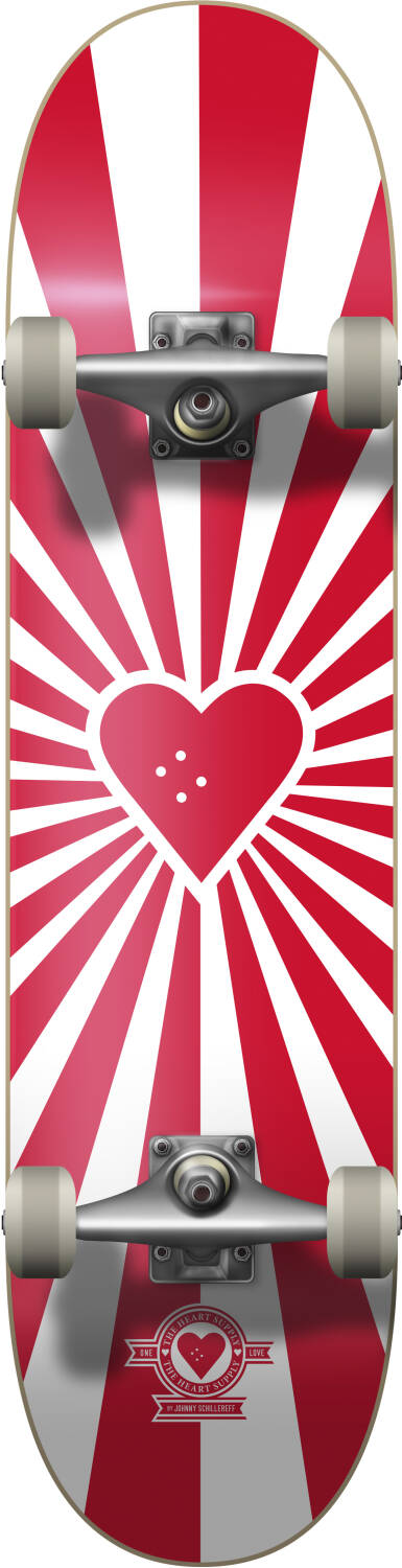Heart Supply Burst Logo Komplett Skateboard (Röd) -  Wallride