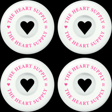 Heart Supply Clean Heart Skateboard Hjul 4-Pack (Vit/Rosa)