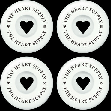 Heart Supply Clean Heart Skateboard Hjul 4-Pack (Vit/Svart)