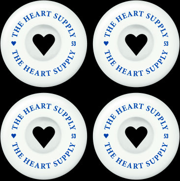 Heart Supply Clean Heart Skateboard Hjul 4-Pack (Vit/Blå)