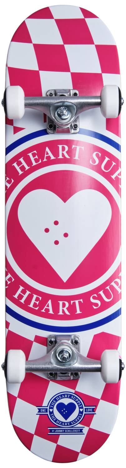 Heart Supply Insignia Check Komplett Skateboard (Rosa)