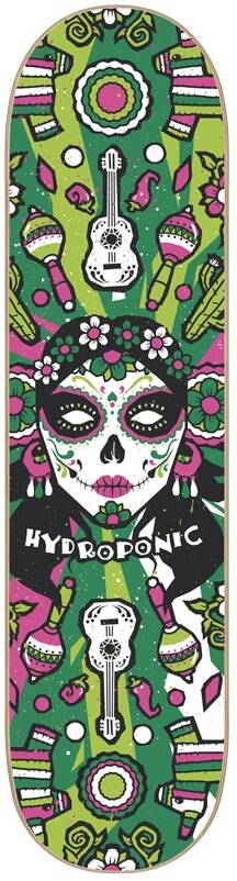 Hydroponic Mexican Skull 2.0 Skateboard Bräda (Green Catrina)