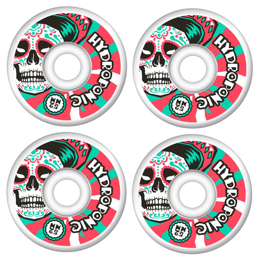 Hydroponic Mexican Skull 2.0 Skateboard hjul 4-Pack (Vit/Röd)