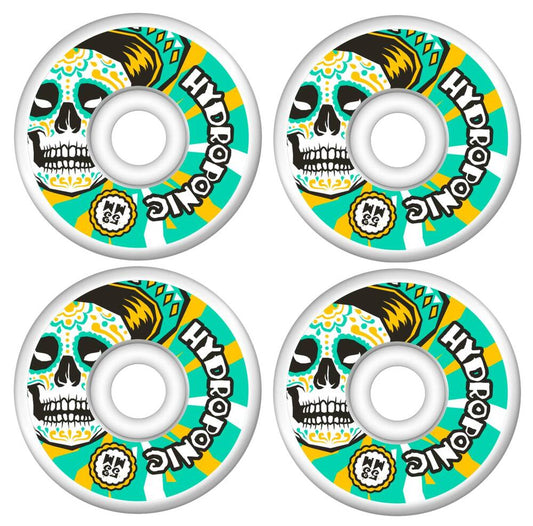 Hydroponic Mexican Skull 2.0 Skateboard hjul 4-Pack (Vit/Grön)