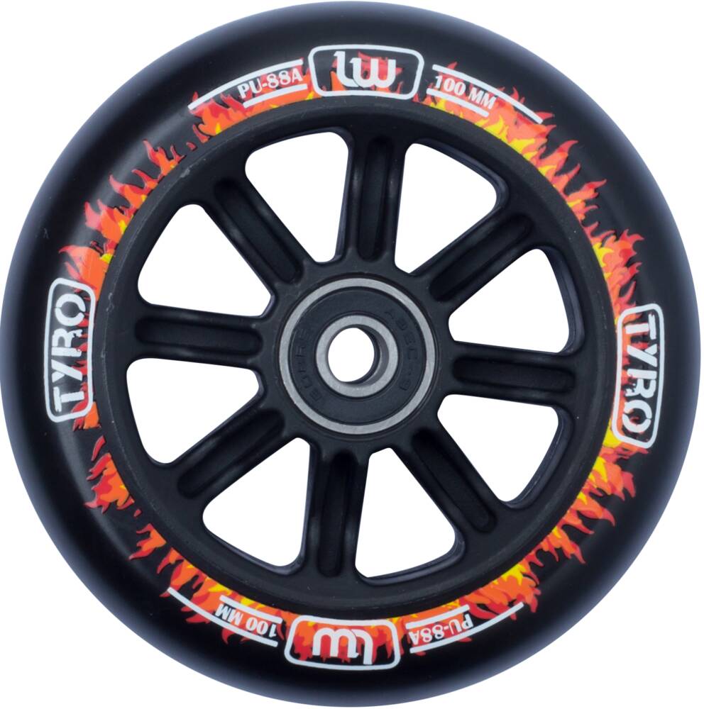 Longway Tyro Nylon Core Sparkcykel Hjul (Black/Fire Flame) -  Wallride