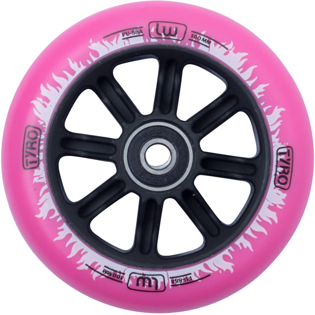 Longway Tyro Nylon Core Sparkcykel Hjul (Pink/White Flame) -  Wallride