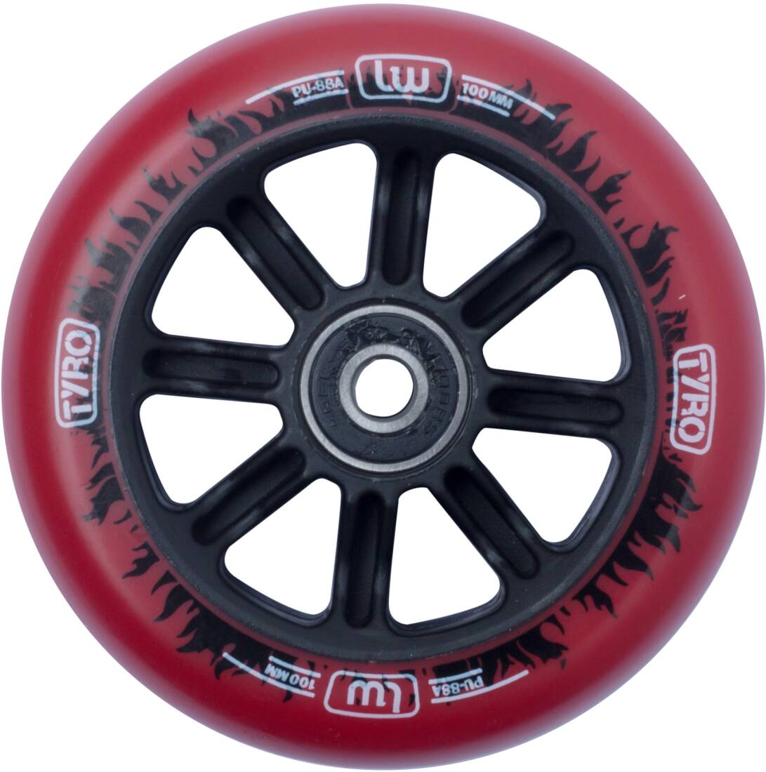 Longway Tyro Nylon Core Sparkcykel Hjul (Red/Black Flame) -  Wallride