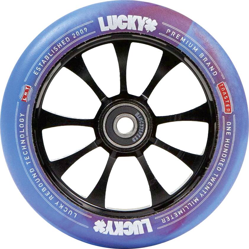 Lucky Toaster 120mm Sparkcykel hjul (Red/Blue Swirl)