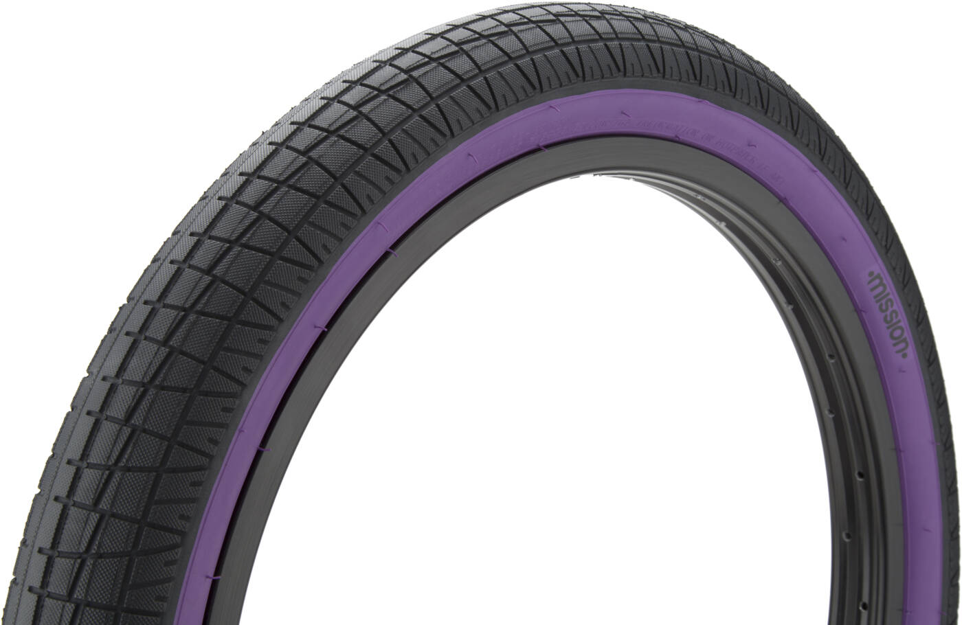 Mission Fleet 20″ BMX Däck (Black/Purple Wall) -  Wallride