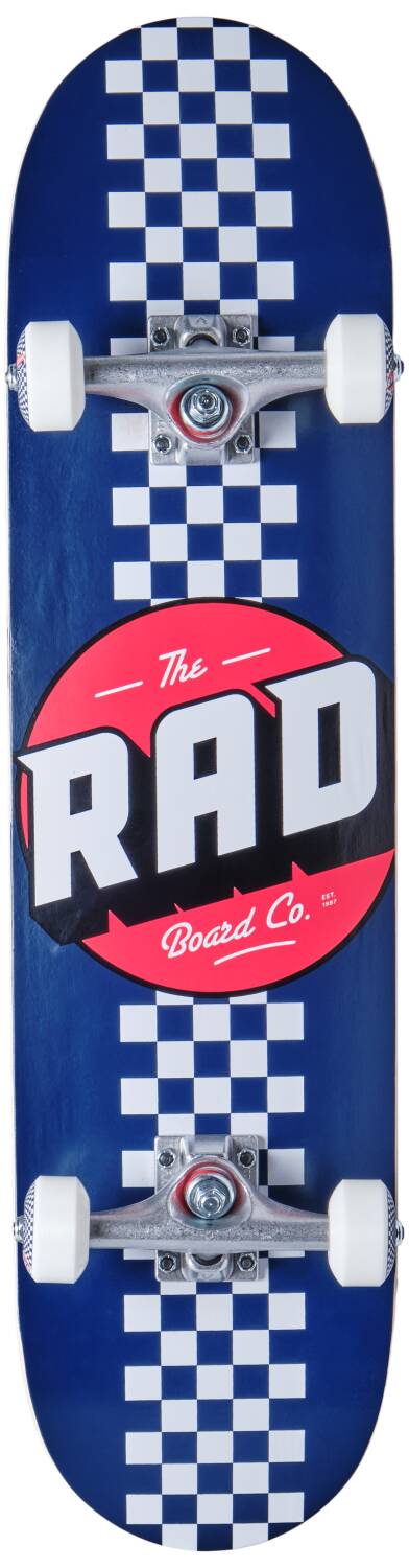 RAD Checker Stripe Komplett Skateboard (Navy) -  Wallride