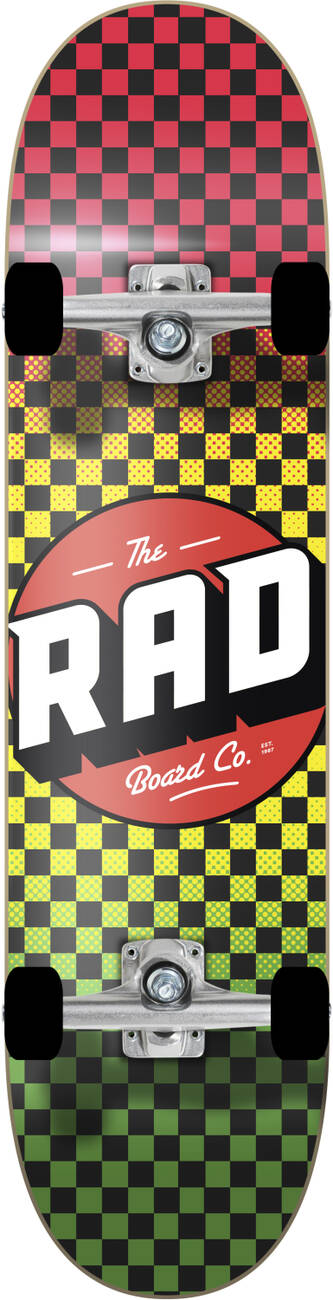 RAD Checkers Progressive Komplett Skateboard (Rasta)