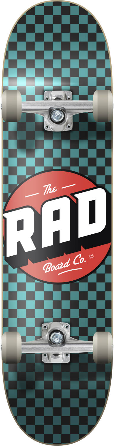 RAD Checkers Progressive Komplett Skateboard (Svart/Turkos)