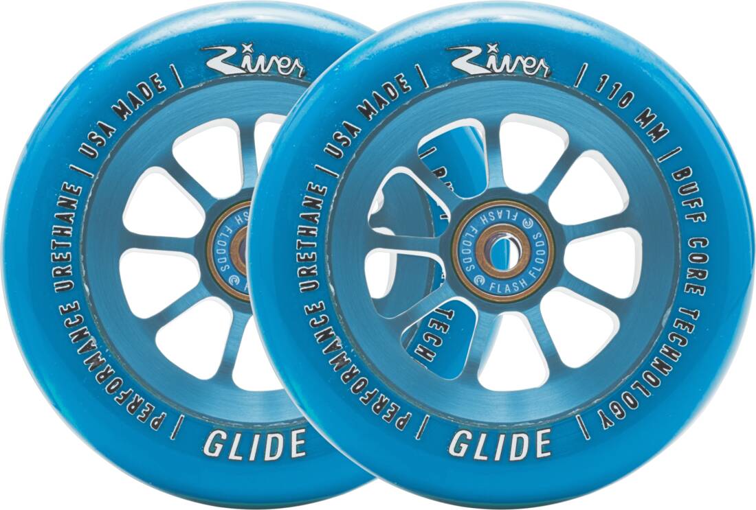 River Naturals Glide Tricksparkcykel Hjul 2-Pack (Sapphire) -  Wallride