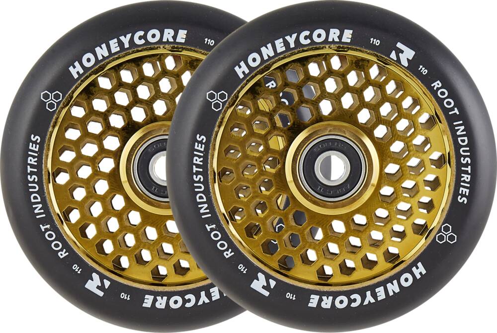 Root Honeycore Svart Komplett 110mm Hjul 2-pack (Guld) -  Wallride
