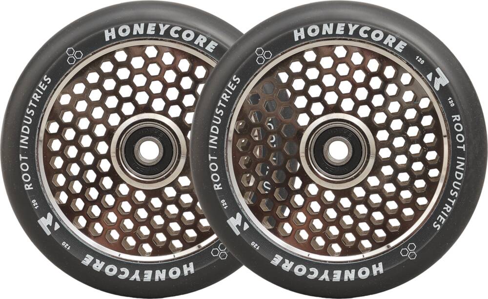 Root Honeycore Svart Komplett 120mm Hjul 2-pack (Mirror) -  Wallride