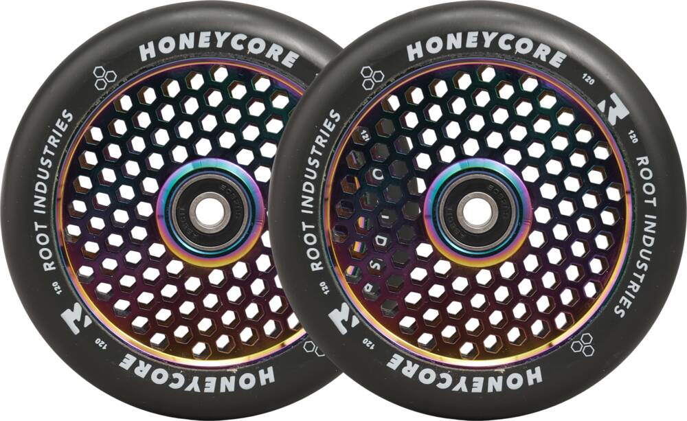 Root Honeycore Svart Komplett 120mm Hjul 2-pack (Neochrome) -  Wallride