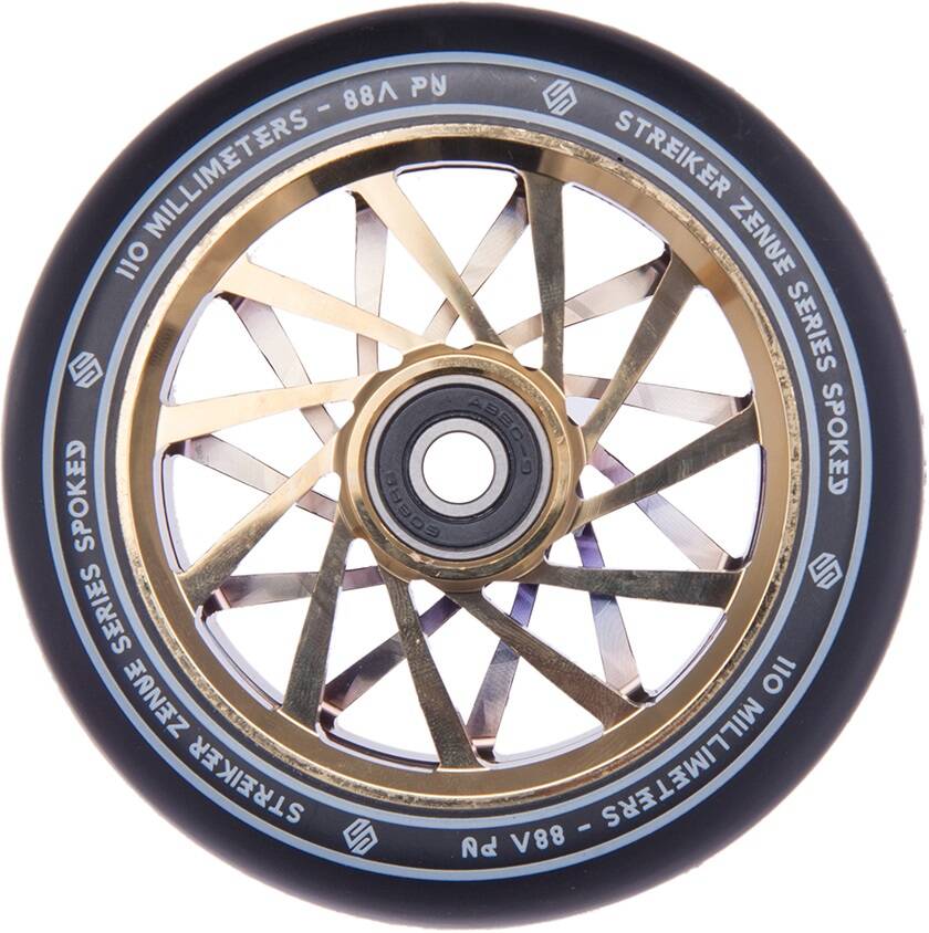 Striker Zenue Series Svart Sparkcykel hjul (Gold Chrome) -  Wallride